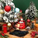 2 x JUNEBRUSHS 300Pcs Christmas Ornament Ribbon Hangers, Hand Tied String Ties Ornament Loops Thin Ribbon for Ornaments Christmas Tree Hanging Decoration Black