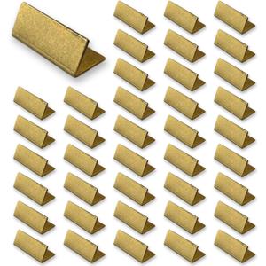 B-Faith Place Card Holders Gold Brass 40Pcs Regular size Vintage Finish Table Card Holder Antique Small Table Card Stands Memo Price Tags Reception Party Photo
