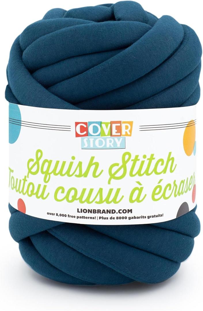 Lion Brand Yarn Cover Story Squish Stitch, Blanket Yarn, Mallard, 1 Pack