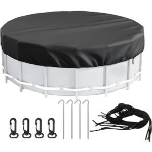 Round Pool Cover| Inground Pools Covers Summer Protector| Waterproof, Dustproof Hot Tub & Solar CovVer, CoverR Accessories for Enhanced Stability | Oxford Cloth (Refer to description, 8FT)
