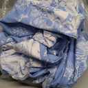 BOLINLIVING Floral Duvet Cover King Size 3 Pieces, Flower Duvet Cover with 2 Pillow Shams, Soft Floral Bedding Set White and Blue for All Season, Breathable, Zipper Closure (King(104" x 90"))