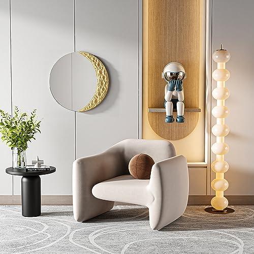 Modern 11.8"x11.8" Crescent Moon Mirror Decorative Lunar Wall Art Frameless Boho Half Moon Mirror Bedroom Nursery Living Room Textured Sandstone Handmade Yellow Moon Phase Decor Unique Home Accessories Modern 11.8"x11.8" Crescent Moon Mirror Decorative Lunar Wall Art Frameless Boho Half Moon Mirror Bedroom Nursery Living Room Textured Sandstone Handmade Yellow Moon Phase Decor Unique Home Accessories