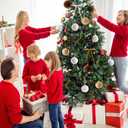 12 Pcs 4 Inch Large Velvet Christmas Balls with 24 Pcs 5.9 x 8.7 Inch Velvet Xmas Tree Bows Christmas Flocked Ornaments Set Hanging Decors for Tree Garland Holiday Party Decors(Neutral)