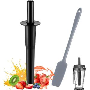 Replacement Blender Tamper Tool Compatible with Vitamix Classic Standard 64oz Containers, Durable Plunger Tamper & Silicone Blender Spatula with Ergonomic Design