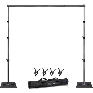 HYJ-INC Heavy Duty Backdrop Stand Pipe and Drape Photography Backdrop Stand Kit Adjustable Photo Background Stand 10ft x 10ft with Metal Base, 4 Clamps,Carrying Bag for Photography Video Studio