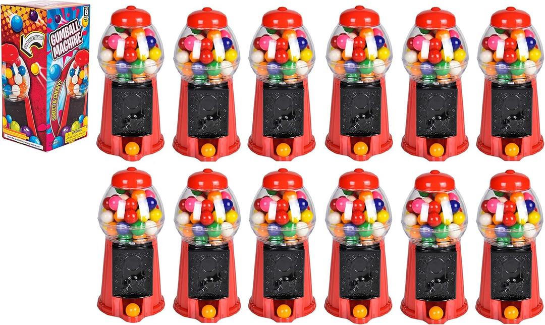 6.5" Bubble Gum Gumball Machine (12 Pack)