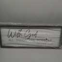 Surfapans With God All Things Are Possible Sign Scripture Wall Decor 32"×12" Inspirational Holy Religious Rustic Bible Verse Large Christian God Jesus Christ Prayer Faith Motivational Catholic Hanging Art (Black)