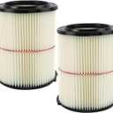 Replacement Vacuum Filter for Craftsman CMXZVBE38754-2PCS Red Stripe General Purpose Vac Filter for Craftsman Shop Vac 5 to 20 Gallon9-38754