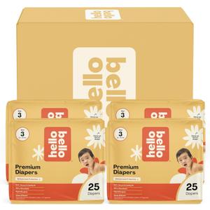 Hello Bello Diapers, Size 3 (14-24 lbs) Flower Child, 100 Count Value Pack of Premium Disposable Baby Diapers, Hypoallergenic with Soft, Cloth-Like Feel