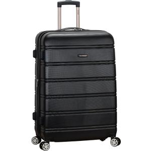 Rockland Melbourne Hardside Expandable Spinner Wheel Luggage, Black, Checked Large 28"