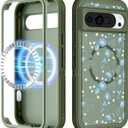 for Google Pixel 9 Pro XL Case - Compatible with MagSafe Women Cute Girls Magnetic Protective Cover Blue Flowers Floral Unique Design Heavy Duty Shockproof Phone Case for Pixel 9 Pro XL 6.8"