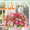 Elyum Artificial Flowers for Outdoors, 9 Bundles Artificial Plants & Flowers Outdoor, UV Resistant Faux Flowers Outdoor Fake Flowers for Outside Porch Window Box Decoration(Mixed Color)