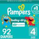 Pampers Diapers - Baby Dry - Size 4, 92 Count, Absorbent Disposable Infant Diaper (Packaging May Vary)