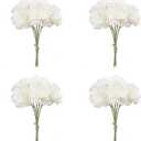 4pcs Peonies Artificial White Flowers, Dahlia Faux Floral, Silk Fake Flower Bouquet with Stems, Fake White Flowers Artificial for Decoration Home Wedding Arrangement