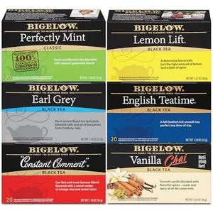 Bigelow Tea Caffeinated Black Tea, 6 Flavor, 20 Count (Pack of 6) - (Packaging and Flavor Assortment May Vary)
