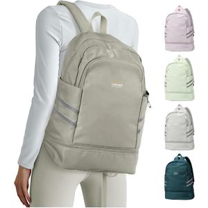 coofay Gym Backpack For Women Waterproof Backpack With Shoe Compartment Lightweight Travel Backpack Sports Backpacks Large Gym Bag, Light Brown
