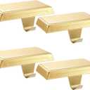 Sunshane 4 Pieces Christmas Stocking Holders Mantel Stocking Hanger Hooks Fireplace Mantle Metal Hang Bases for Xmas Party Decorations (Gold)