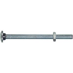 Hillman 2154 Carriage Bolt with Nut (10-24 Coarse Thread x 3/16" Dia. x 4" Length), Zinc