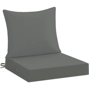downluxe 22x22 Outdoor Chair Cushions, Waterproof Fade Resistant Patio Furniture Cushions with Handle & Removable Cover, Deep Seat Outdoor Cushions for Sofa, Couch and Patio Chairs, Dark Grey