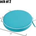 Outdoor Bistro Chair Cushions Set of 2, Waterproof 15 inch Round Seat Cushions with Ties for Patio Deck Furniture