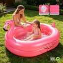 Kiddie Pool, Inflatable Pool, Flamingo Swimming Pool with Inflatable Soft Floor for Outdoor, Indoor, Backyard (60 in)
