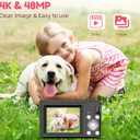 Digital Camera, FHD 4K Digital Point and Shoot Camera with 16X Zoom Anti Shake, 48MP Compact Small Camera with 32GB Card for Boys Girls Kids