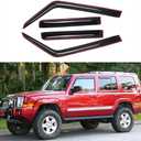 Window Visors Rain Guards for 2006-2010 Jeep Commander 194117 | 4pcs In-Channel Shatterproof Rain Guards Dark Smoke Window Vent Deflector Shades for 2006-2010 Jeep Commander car Accessories