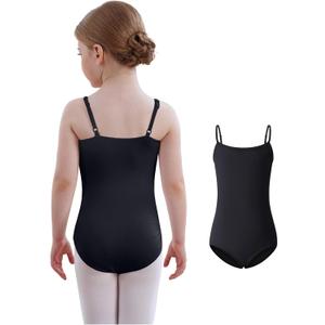 Mecceos Girls Camisole Ballet Leotard Bodysuits Dance Tops Adjustable Straps Cross Hollowed Out Back