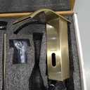 Touchless Bathroom Faucet Touchless Bathroom Sink Faucet with Control Box, Automatic Sensor Vanity Faucets and Temperature Mixer Hole Cover Plate for Easy Installation (Waterfall, Gold)