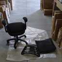 BOLISS 400lbs Mid Back Mesh Ergonomic Drafting Chair Big Adjustable Foot Ring Height Adjustable Armrest (Black) ﻿