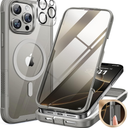 Miracase for iPhone 16 Pro Max Case 6.9'', [Bubble Free] Full-Body Bumper Phone case with Built-in Full Glass Screen &Lens Protector,Compatible with MagSafe,Drop Proof 16 Pro Max Cover,Titianium
