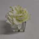 Lilies Floral Centerpiece - Five Cream-Colored Lily Blossoms in a Clear Glass Bowl with Fake Water - Artificial Flowers in Vase by Pure Garden (Cream) (8.5")