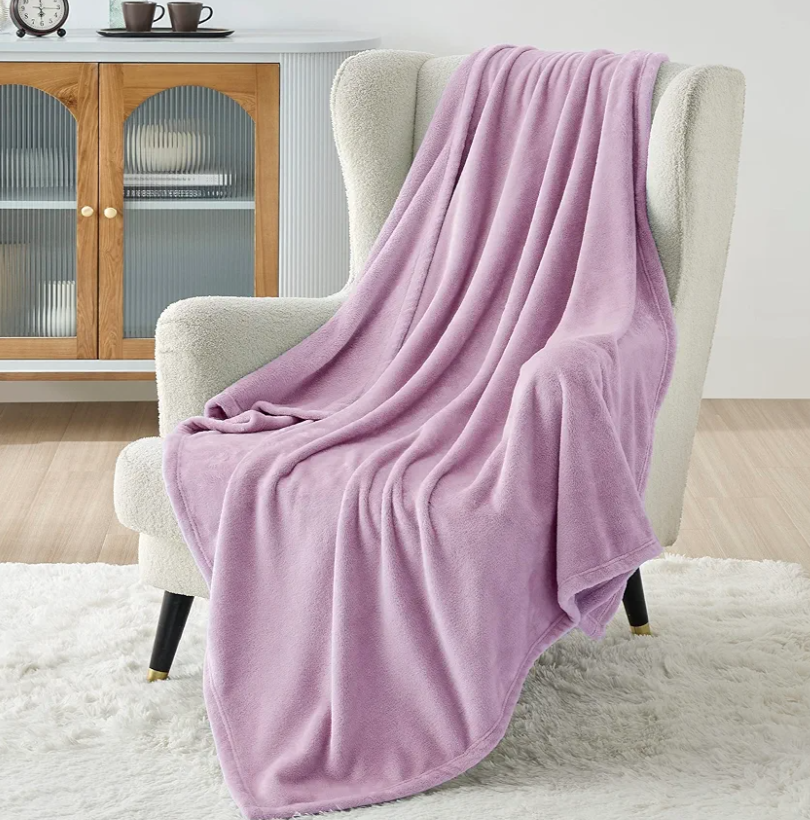 Bedsure GentleSoft Fleece Blanket Twin Size Lilac - 300GSM Lightweight Plush Fuzzy Cozy Soft Warm Blanket for Bed, Sofa, Couch, Travel, Camping, 60x80 inches