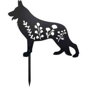 German Shepherd Garden Stake - Handcrafted Outdoor Decor for Dog Lovers, Durable Yard Art Statue