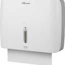 Paper Towel Dispenser Wall Mount Commercial with Lock 1 Pack,Universal Multifold Tri Fold Paper Hand Towels Holder,Compact Toilet Tissue Dispensers for Bathroom Kitchen Office (White)