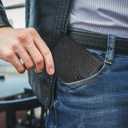 Gostwo Mens Wallet RFID Blocking Slim Minimalist Bifold Wallet with ID Window & Business Card Holder, Thin Front Pocket Design, Stylish Wallet for Men, Teen, Boyfriend, Husband (Black Cros)