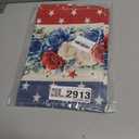 4th of July Table Runner Red White and Blue Flowers Stripe Stars 13x60 Inch Memorial Day Independence Day Patriotic Kitchen Table Decoration for Home