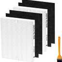 HEPA Replacement Filter Set Compatible with Coway Airmega AP-1512HH & 200M 2 True HEPA + 4 Activated Carbon Filters for Home Air Purifier Easy Install