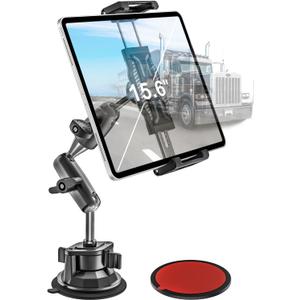 woleyi Tablet Holder for Car Truck Heavy Duty Suction Cup [Large Clamp] [Thick Case Friendly] Tablet Mount for Windshield, Dashboard, Window, for iPad Pro Air Mini, iPhone, Galaxy Tab, 6-15.6 Devices