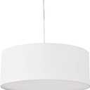 Modern 3-Light White Drum Pendant Light Fixture, 16''Nickel Fabric Shade, Acrylic Diffuser,Hanging Ceiling Lights,Simple Mid-Century Chandelier for Entryway,Hallway,Dining Room,Bedroomand Foyer