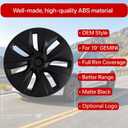 KAVANIC 4Pcs Wheel Covers fits for Tesla Model Y 19Inch 2020-2024 Matte Black Rim Protector Support Logo Range Improvement OEM Style for Model Y Hubcaps for 19" Gemini Wheels (RWD/AWD)