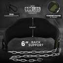 RDX Dip Belt for Weight Lifting, Heavy Duty 36 Inch Adjustable Steel Chain, Dipping Belt Chin Pull Ups Gym Training Bodybuilding Powerlifting Fitness Workout, 6 Padded Neoprene Back Support Men Women