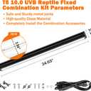 T5 10.0 UVB Reptile Light Fixture, 39W 34" for Bearded Dragon, T5-34"-Fixture