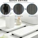 2PCS Stone Drying Tray, Water Absorbing Stone Tray for Sinks, Neat Diatomite Sink Trays, Fast Drying Kitchen Sponge Hand Soap Holder, Instant Dry Sink Coasters Used for Bathroom Counter -White