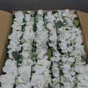 Pack of 6 Artificial Flower Wedding Arch Decorations, 18 inch Floral Centerpieces for Party Bridal Shower Event Table Wall Arrangement - White