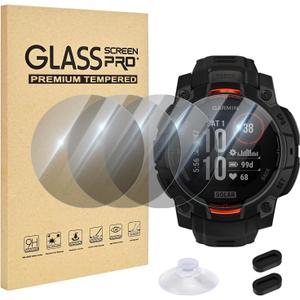 4 Pack Smartwatch Screen Protector for Garmin Instinct 3 45mm,Charger Port + Privacy Ultra-thin HD 9H Tempered Glass Protective Film,Anti-peeping & Anti-Scratch & High Sensitive