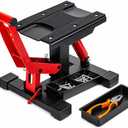 Motorcycle Lift Stand 1000 LBS with Removable Tool Tray, Hydraulic Lift | Adjustable Height Hoist Table with Extra Large and Non-Slip Platform for Dirt Bike, Motorcycle, E Bike & Motocross