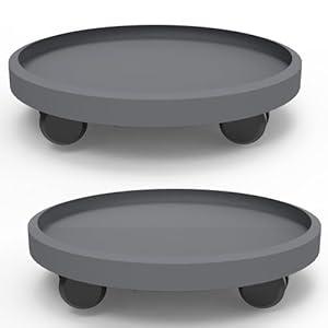 WanderingDonkey 14 Inch Wheeled Potted Flower Mover Dolly with Casters, Round Coaster for Indoor Outdoor,Planter Saucer Tray, Heavy Duty Plant Caddie with Wheels,Rolling Plant Stand Pot Trolley 