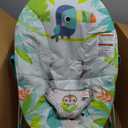 Bright Starts Baby Bouncer Soothing Vibrations Infant Seat - Removable -Toy Bar, Nonslip Feet, 0-6 Months Up to 20 lbs (Rainforest Vibes)