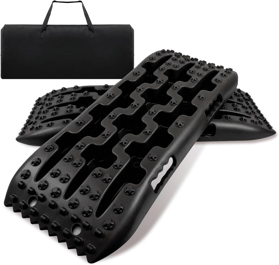 ROBLOCK 27" Recovery Traction Boards with Carry Bag, Heavy Duty Off Road Traction Boards in Mud, Snow, Sand, for Cars, Pickups, SUVs, RVs, Black